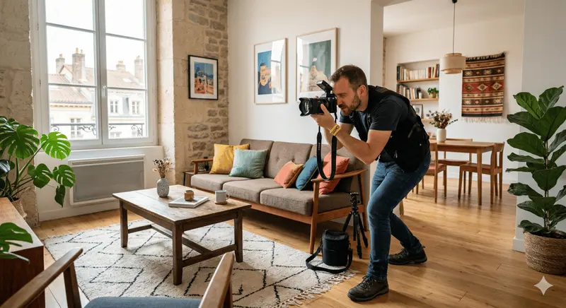 Prise de vue professionnelle d'un intérieur lumineux